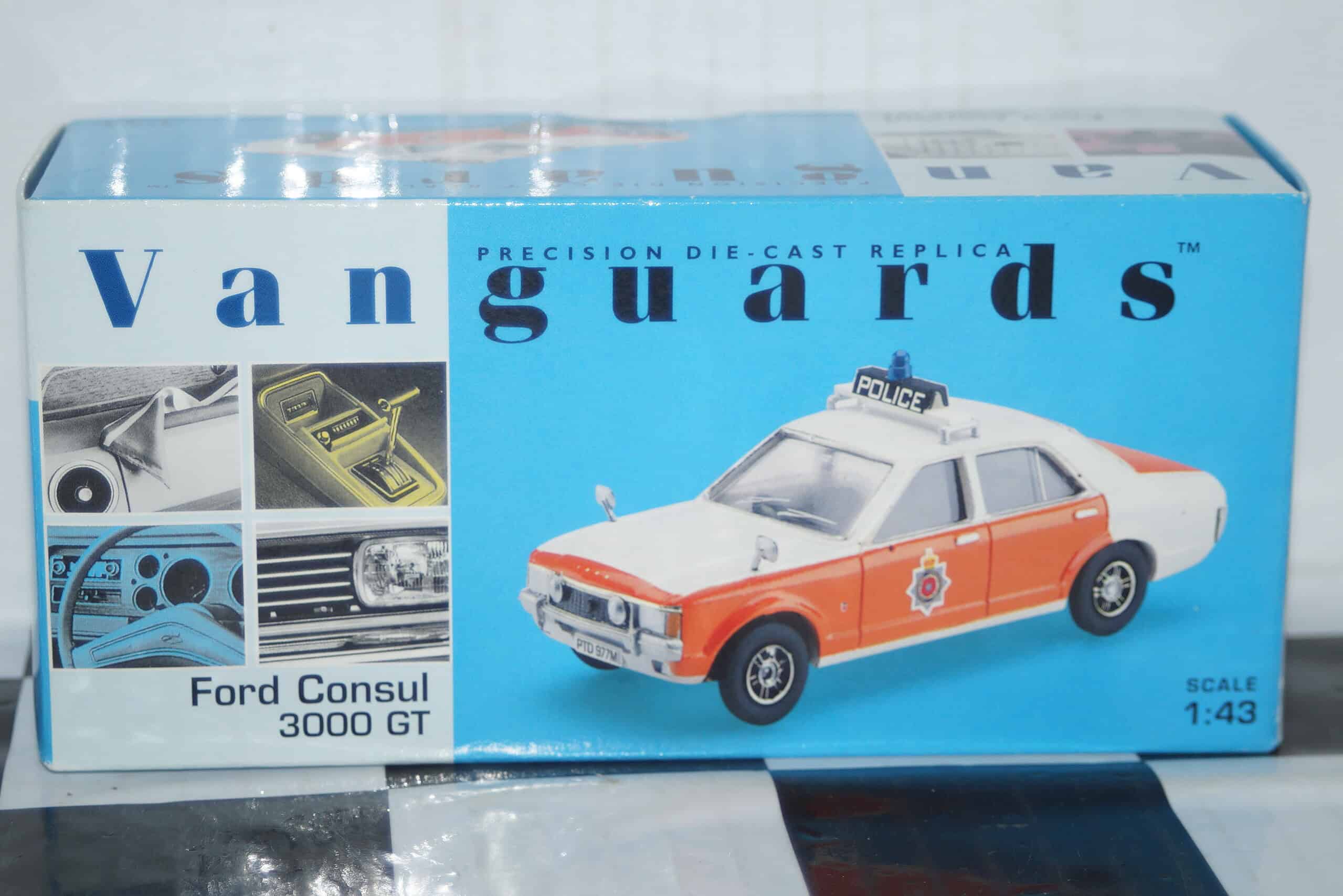 Vanguards ford consul 3000 gt lancashire police va55000 white 1:43 scale