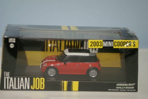 Bmw mini cooper 2003 italian job red greenlight  1:43 diecast 86547