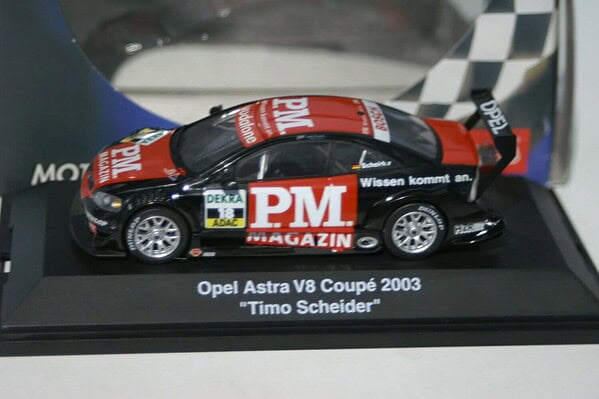 Schuco opel astra v8 coupe p.m.magazine 2003 t.scheider diecast ltd 04886 1:43