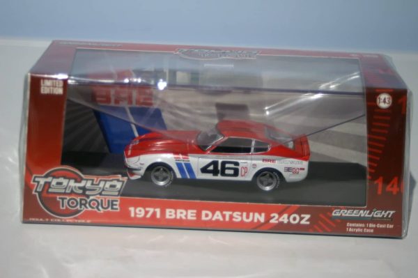 Greenlight bre datsun 240z tokyo torque 1971 greenlight 1:43 diecast 86334