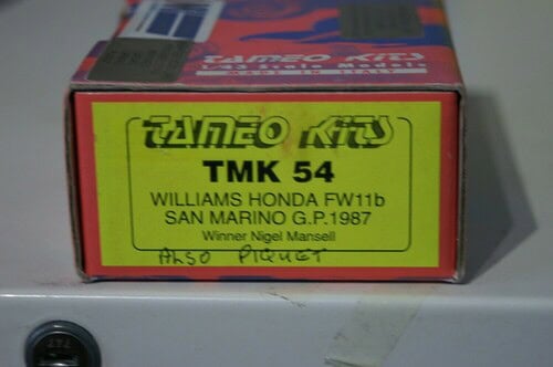 TAMEO KITS WILLIAMS HONDA FW 11B SAN MARINO G.P. 1987 WINNER NIGEL MANSELL 1:43 TMK 54