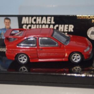 Microchamps ford escort cosworth red 1:64th 510641106 and ford escort rs cosworth broucher in german