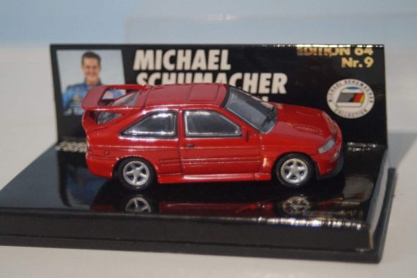 Microchamps ford escort cosworth red 1:64th 510641106 and ford escort rs cosworth broucher in german