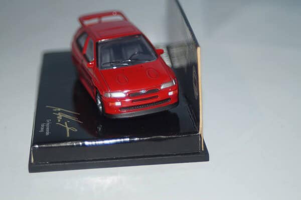 Microchamps ford escort cosworth red 1:64th 510641106 and ford escort rs cosworth broucher in german