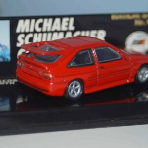 Microchamps ford escort cosworth red 1:64th 510641106 and ford escort rs cosworth broucher in german