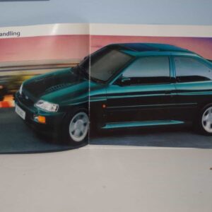 Microchamps ford escort cosworth red 1:64th 510641106 and ford escort rs cosworth broucher in german