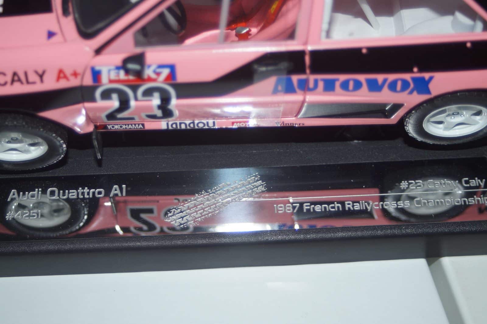 Miniature Sunstar 1:18 – Audi Quattro A1 N°23 Rallycross France 1987, Rose Et Noir