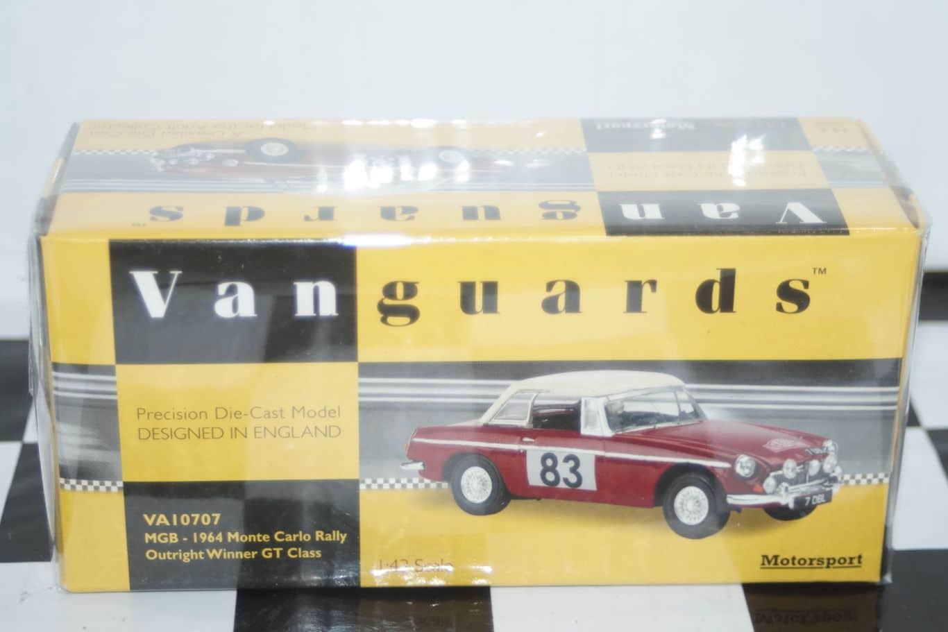 Miniature Vanguards MGB 17° Rallye Monte Carlo 1964 - 1/43, N°1 Class 2 (Morley/Donald/Jude)