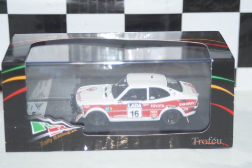 Toyota corolla levin 1000 lakes rally 1977 m.saaristo 1:43rd scale rr.fi 14 trofeu