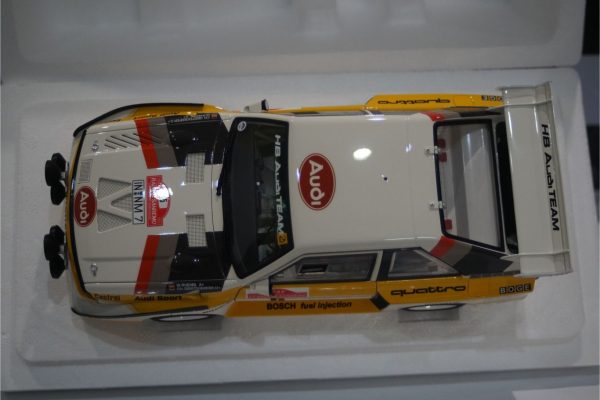 Autoart audi quattro s1 rally sanremo with figure and case 1:18 diecast 88503
