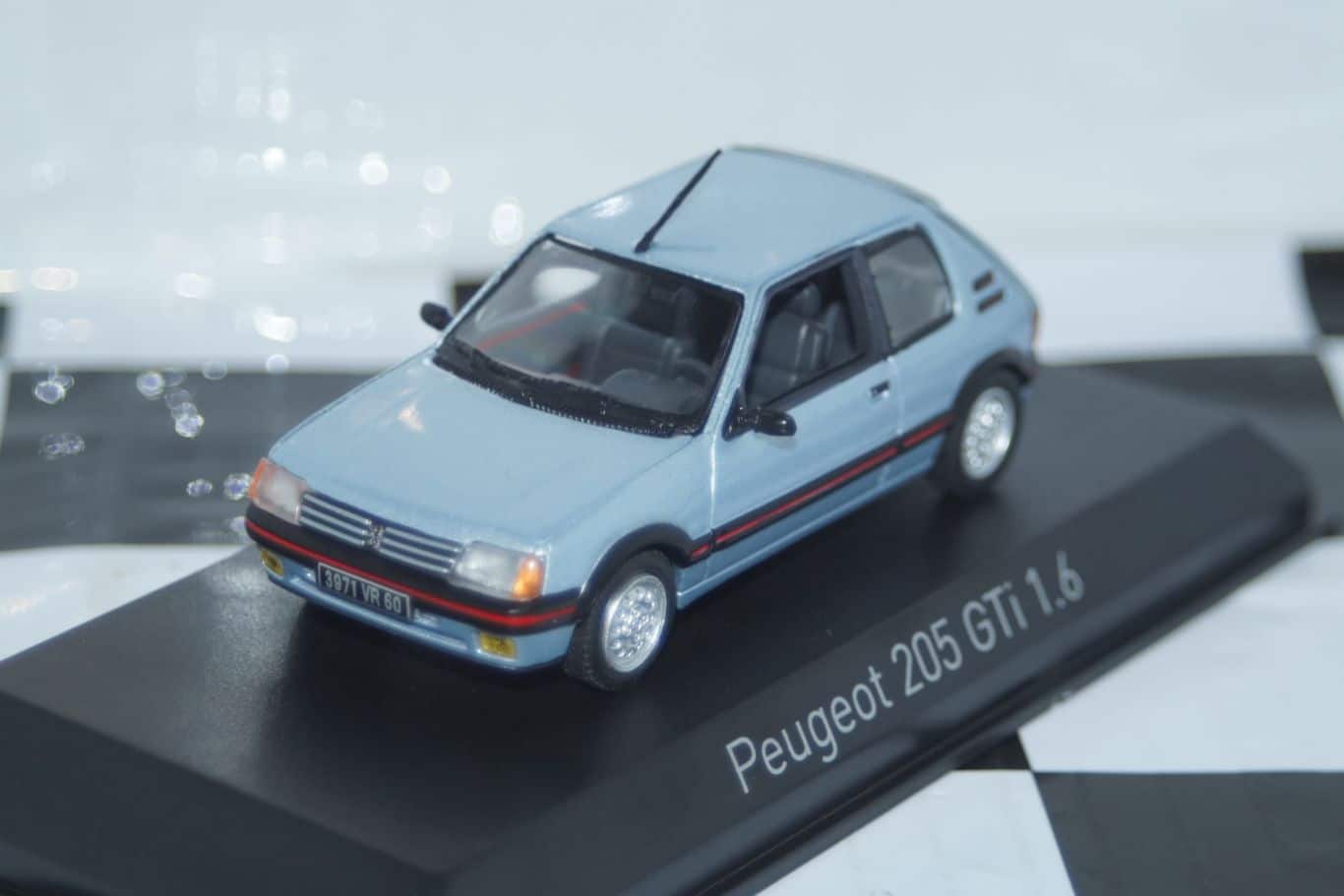 Norev Peugeot 205 GTI 1.6 1988 Blue 1:43 Diecast