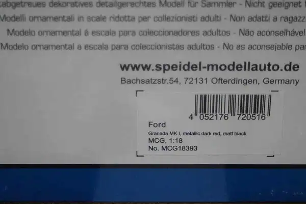 Model car group ford granada mk1 red/black mcg18393