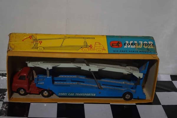 Corgi playcraft toys 1101 carrimore car transporter, vgc in original fair box