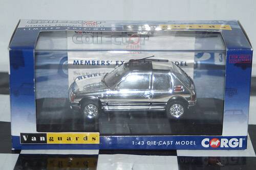 Corgi vanguards collector club peugeot 205 gti 1.9 chrome va12705 1:43 scale lcc38