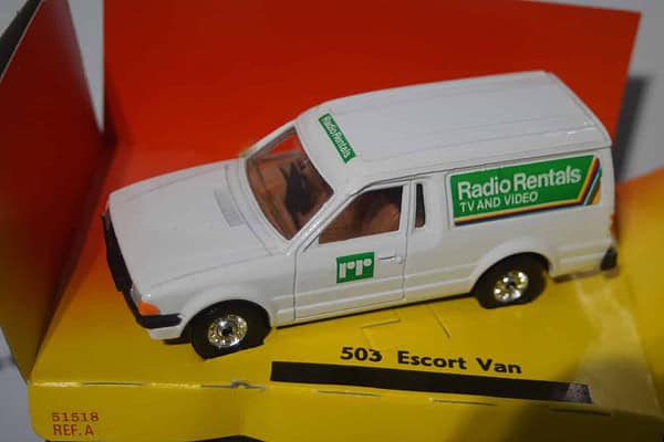 Corgi ford escort van radio rentals white 1:36th 503