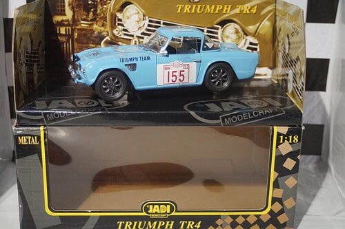 Jadi Triumph Team TR4 Blue Rally Sofia Liege 1963 1:18 Diecast 98093