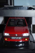 Norev peugeot 205 gti 1.9 pts rims 1991 red 1:18 scale 184848