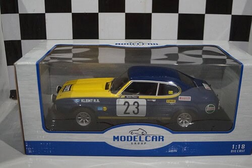 Model Car Group Ford Capri MK1 Olympia 1972 W.Rorhl Blue/Yellow MCG18296R