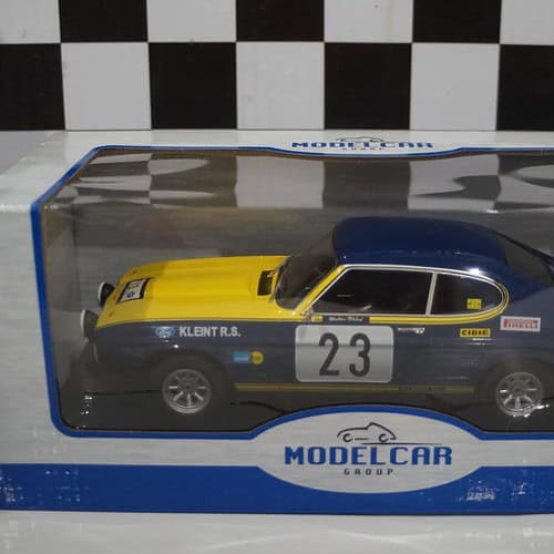 Model Car Group Ford Capri MK1 Olympia 1972 W.Rorhl Blue/Yellow MCG18296R