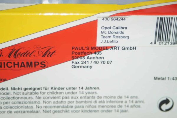 Minichamps opel calibra team h.j stuck 430 964244