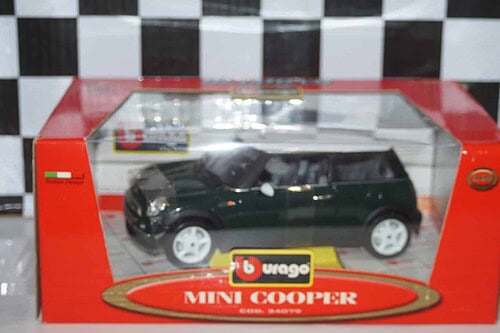 Burago mini cooper green 1:18 scale ref 34079
