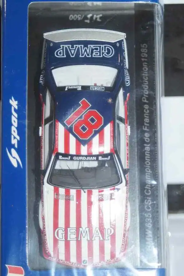 Spark bmw 635 csi champion of france 1985 1:43 resin sf257 ltd 500