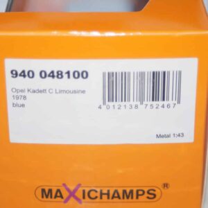 Maxichamps opel rekord d coupe 1975 blue 1:43 940 044021