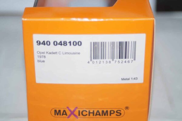 Maxichamps opel rekord d coupe 1975 blue 1:43 940 044021