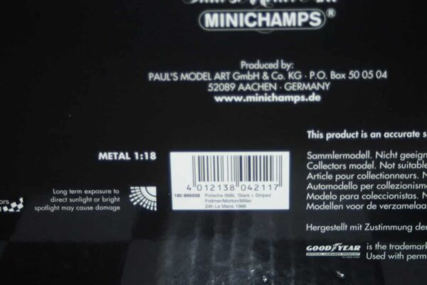 Minichamps porsche 956l 24hr le mans 1986 1:18th 180 866508
