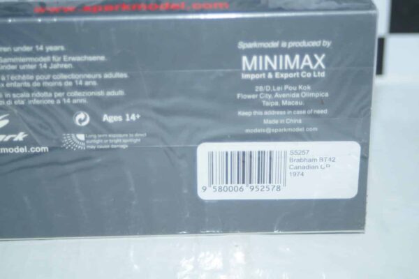 Spark brabham bt42 canadian gp 1974 1:43 resin s5257