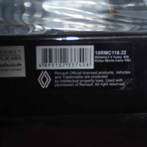 Ixo renault 5 turbo #20 monte carlo b.saby 1981 1:18 18cmc118.22