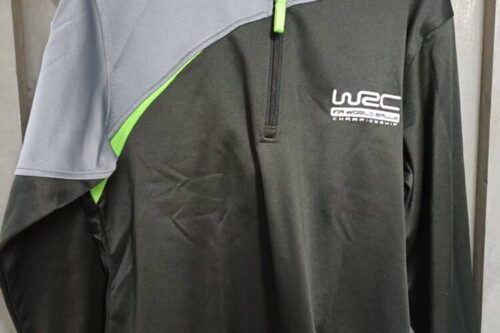 Performance clothing world rally championship jumper top - 2015 green stripe
