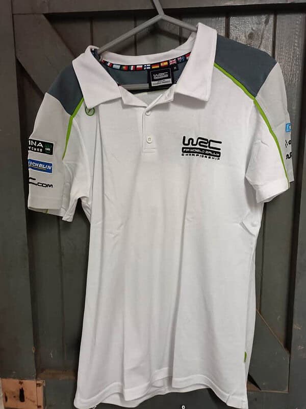 Performance clothing world rally championship white polo shirt - medium 2017