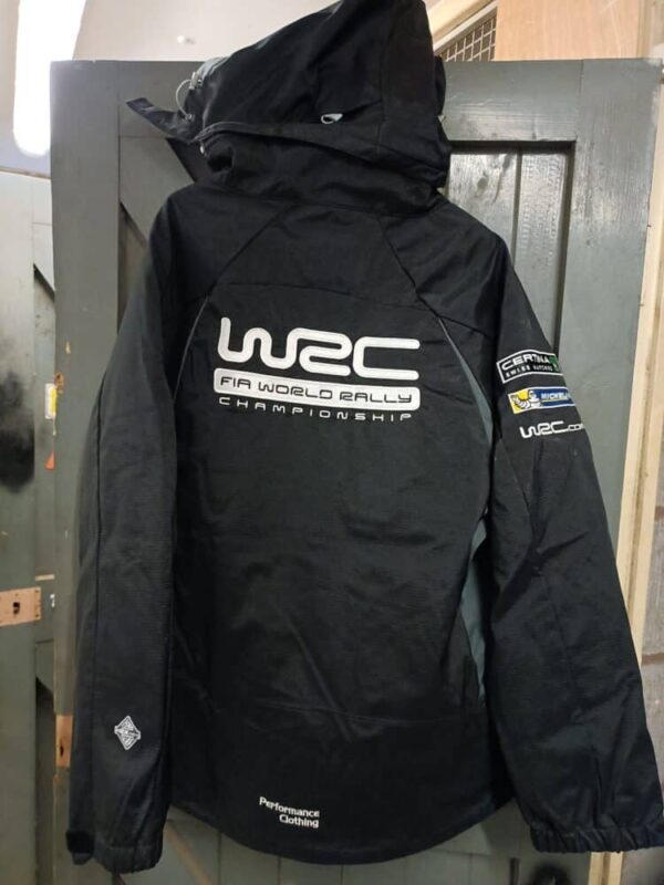 Performance clothing stormtech world rally championship winter coat black with grey stripe - large