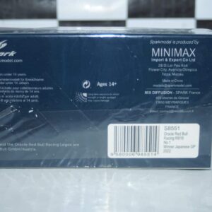 Spark oracle red bull racing rb18 no1 winner japanese gp 1:43 resin s8551