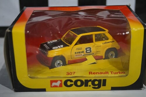 Corgi renault 5 turbo rallye yellow 1:36th/1:64th twin pack ref 1352