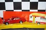Corgi 1 peugeot 505 in red with caravan 1:36th ref 393 and 490