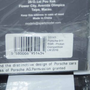 Spark porsche 911 rsr proton competition lm 2016 1:43 ref s5143