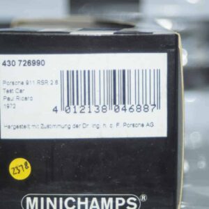 Minichamps porsche 911 carrera rsr test car 1972, 430 726990 ,1:43