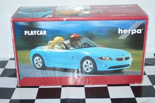 Herpa bmw z4 playcar playmobile edition in blue (plastic)