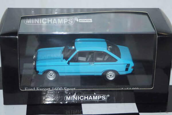 Minichamps ford escort mk2 1600 sport 1975 blue 3 door lhd 1:43