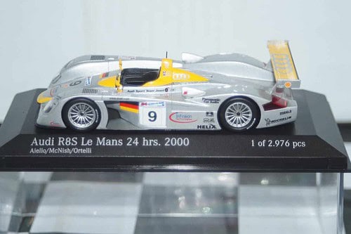 Minichamps audi r8s 2nd place le mans 2000 team joest 1:43 430 000909