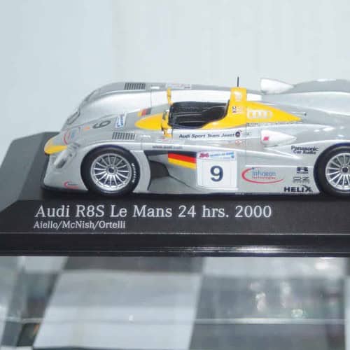 Minichamps audi r8s 2nd place le mans 2000 team joest 1:43 430 000909