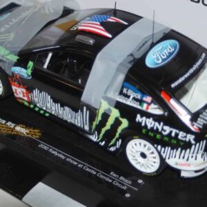 Sunstar ford focus rs wrc 2010 rallyday show at castle combe circuit ken block ref 3956 1:18 scale