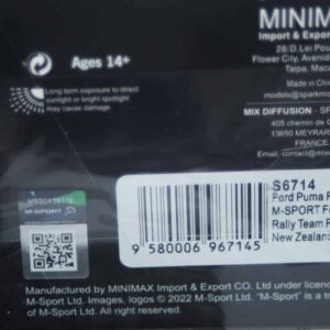 Spark ford puma rally new zealand 2022 l.bertelli #37 1:43  resin s6714
