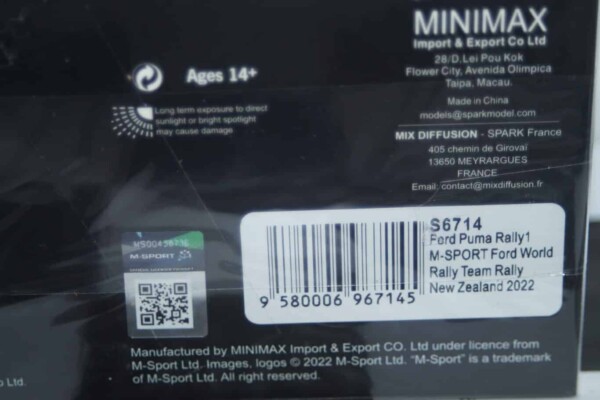 Spark ford puma rally new zealand 2022 l.bertelli #37 1:43  resin s6714