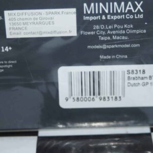 Spark brabham bt26a 6th dutch gp1969 #11 j.brabham 1:43 resin s8318