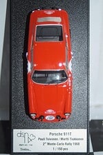 Trofeu porsche 911 t 2nd monte carlo rally 1968 p.toivonen 1/43  dsn1:43-132
