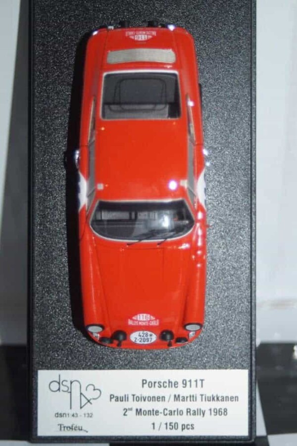 Trofeu porsche 911 t 2nd monte carlo rally 1968 p.toivonen 1/43 dsn1:43-132