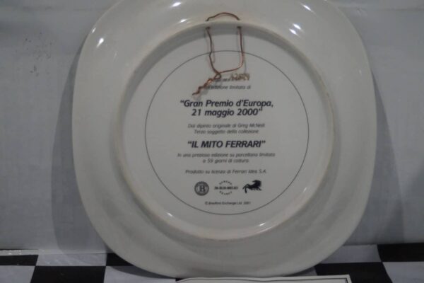 Bradford exchange gran premio d`europa 2000 ferrari plate & certificate